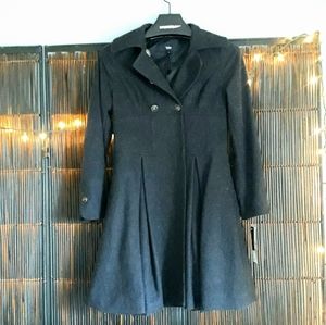Gorgeous charcoal gray double breasted wool coat